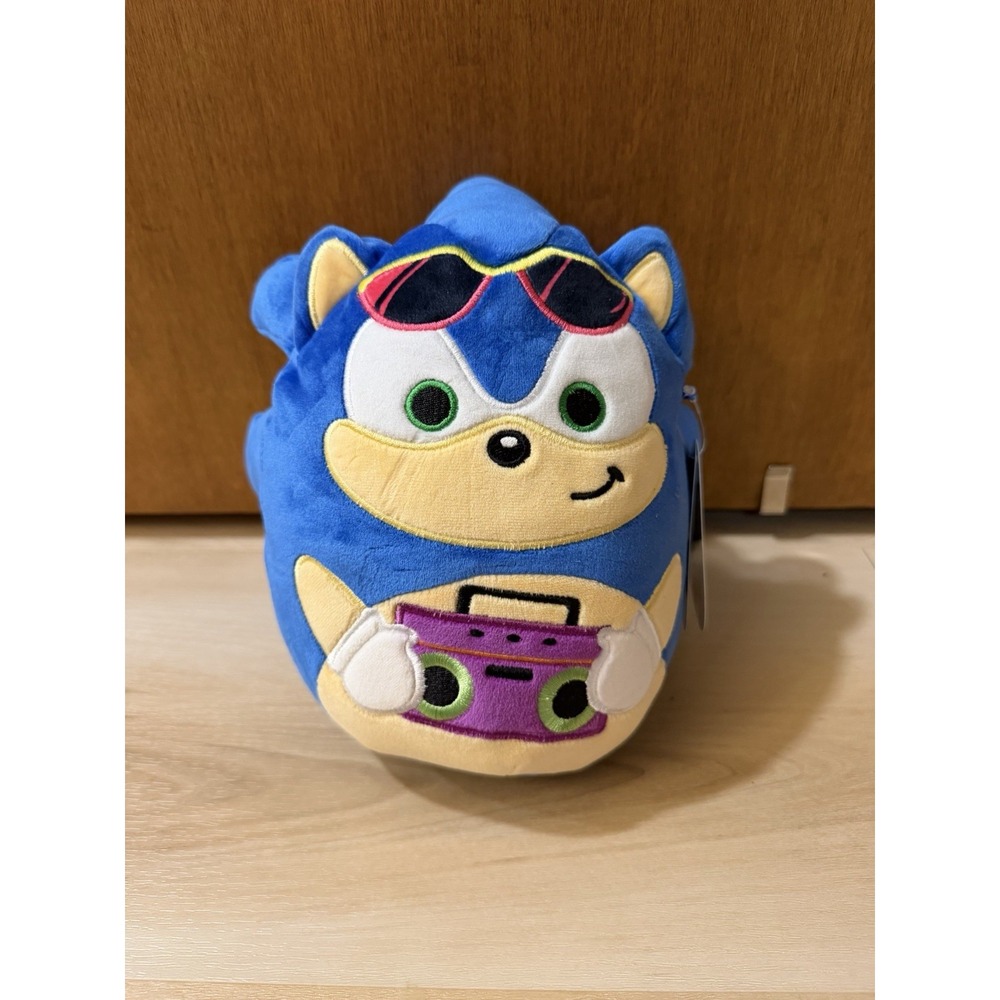 Squishmallows 8" Sega-Sonic Holding Boombox Toy New With Tags Blue Stuffie
